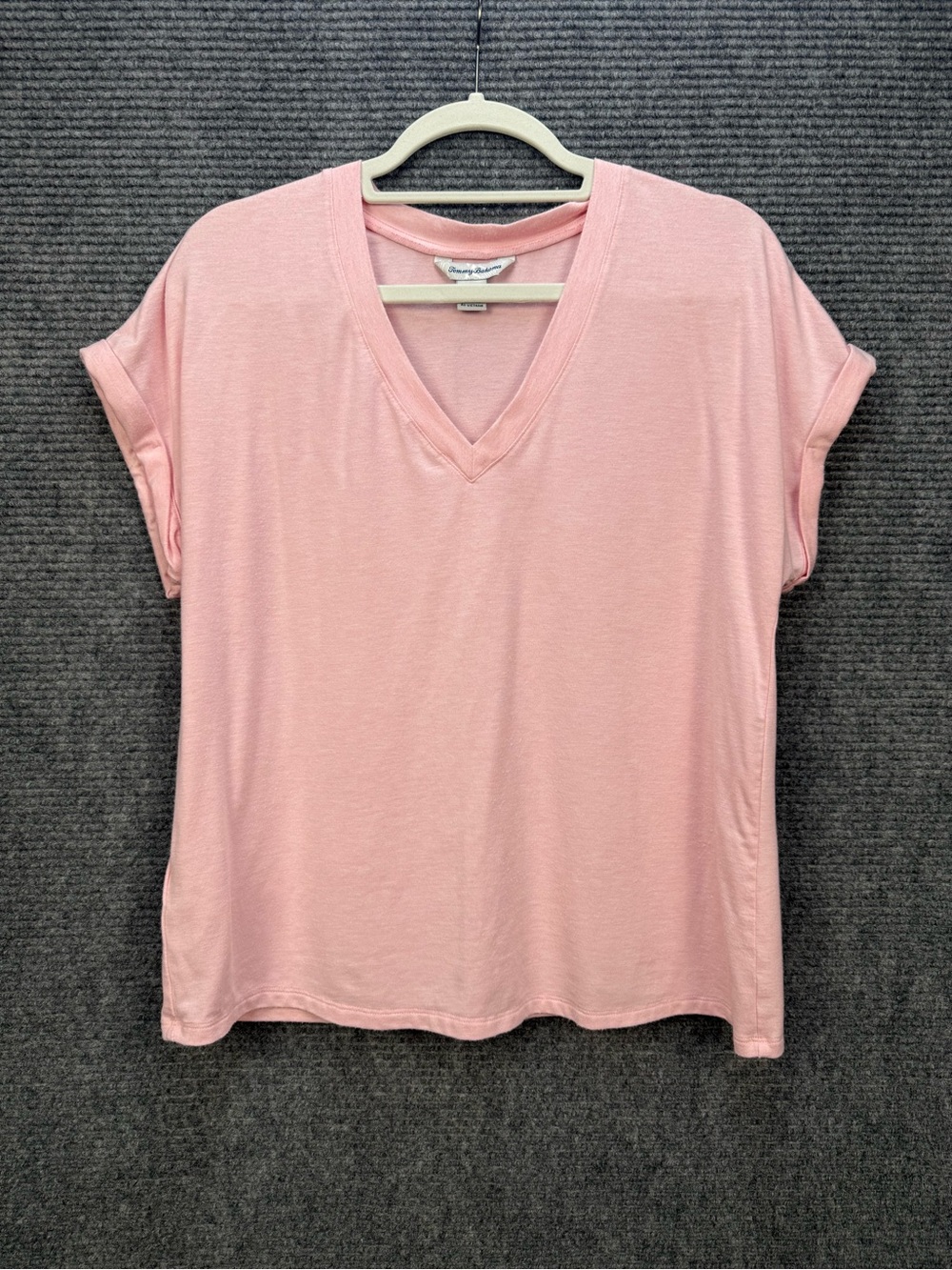 Tommy Bahama Soft Pink V-Neck Short Sleeve Tee Small Petite